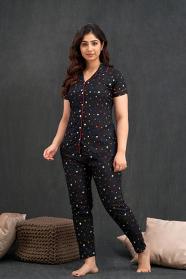 TRINABH Women Nightdress(Black)