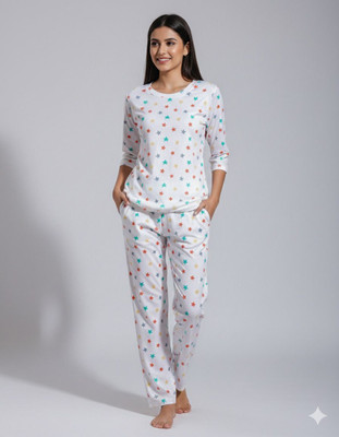 Mizan Trendz Women Conversational Multicolor Top & Pyjama Set