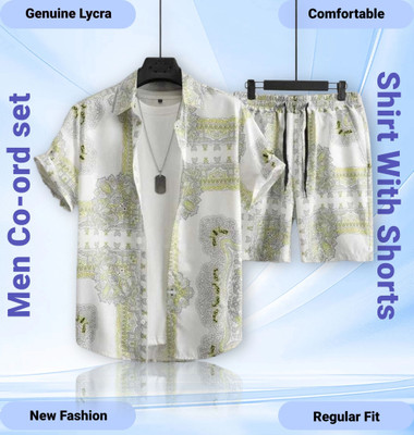 cottonkurtis Men Printed Light Green Night Suit Set