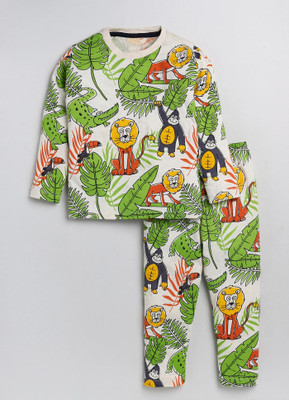 Lazy Shark Boys Printed Multicolor Top & Pyjama Set