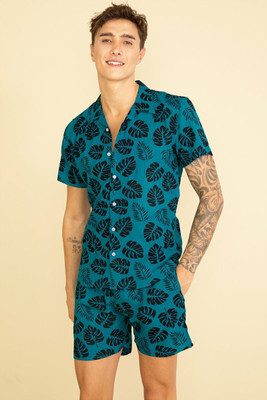 GRANTHI ENTERPRISE Men Printed Blue Top & Shorts Set