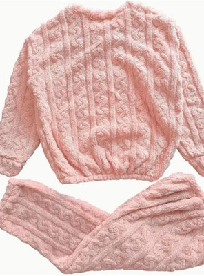 Neemzari Women Self Design Pink Night Suit Set