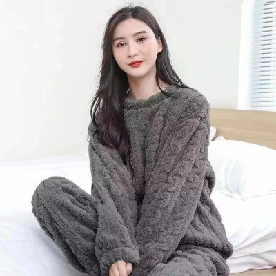 Lugo Women Self Design Grey Night Suit Set
