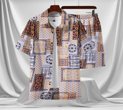 GLORI STAR Men Printed Multicolor Night Suit Set