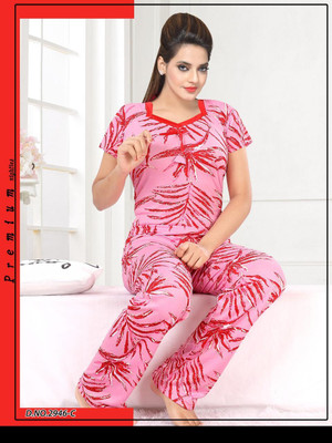 MF CREATION Women Printed Multicolor Night Suit Set