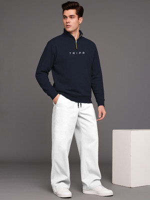 TRIPR Men Solid Blue, White Night Suit Set