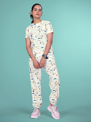 BHULAX Women Printed Multicolor Top & Pyjama Set