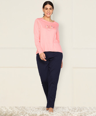 DreamBe Women Printed Multicolor Top & Pyjama Set