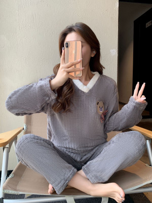 TIARA WORLD Women Self Design Grey Night Suit Set