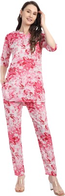 FNOCKS Women Floral Print Blue Top & Pyjama Set