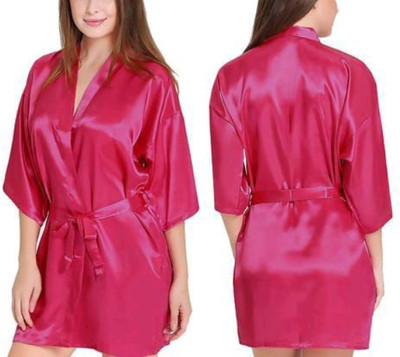 CRAFTWELL Women Solid Pink Night Suit Set
