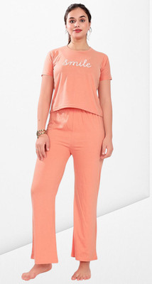 RadhikaPrints Women Printed Pink Top & Pyjama Set