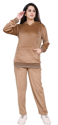 CAT LEYER Women Solid Grey Night Suit Set