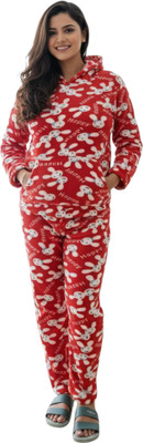 SAS Collections 06 Women Printed Red Top & Pyjama Set