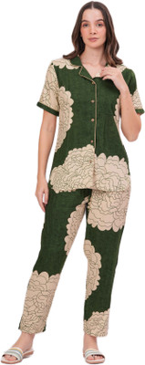 Jyoti Women Printed Green Shirt & Pyjama set