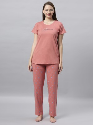 DZZO Women Printed Multicolor Top & Pyjama Set