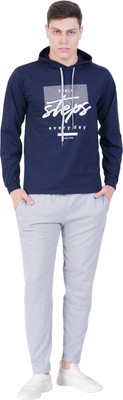 GOKUL FASHION Men Self Design Dark Blue Top & Pyjama Set