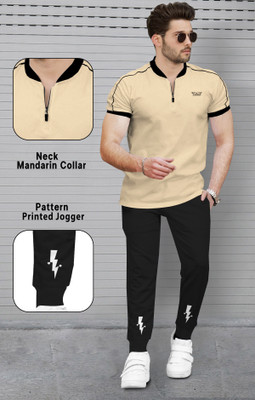 TRIPR Men Solid Multicolor Night Suit Set