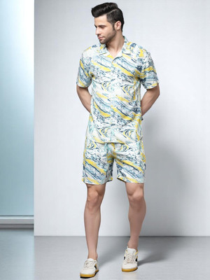 gurukrupa creation Men Self Design Multicolor Night Suit Set