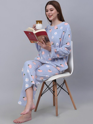 Ucollection Women Printed Multicolor Night Suit Set