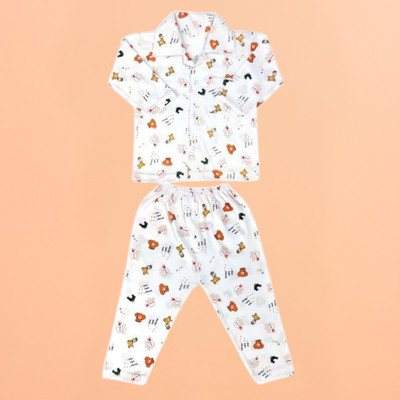 Lala Maneet Baby Boys & Baby Girls Printed Multicolor Night Suit Set