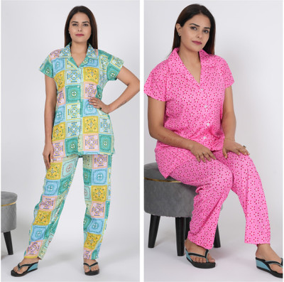 RILO Women Printed Multicolor Shirt & Pyjama set