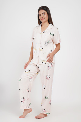 Lugo Women Printed Multicolor Night Suit Set