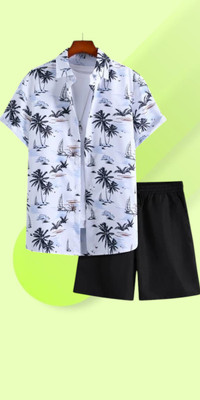 7starenterprise7 Men Printed Multicolor Night Suit Set