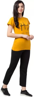 SARUZA FASHION Women Printed Yellow Top & Pyjama Set