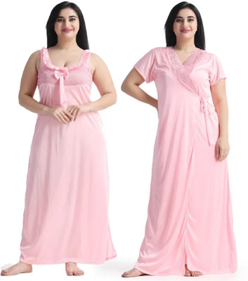 LEDELAV Women Self Design Pink Night Suit Set