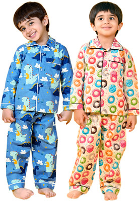 Jam & Sugar Boys Printed Multicolor Night Suit Set