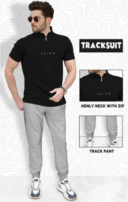 TRIPR Men Solid Multicolor Night Suit Set