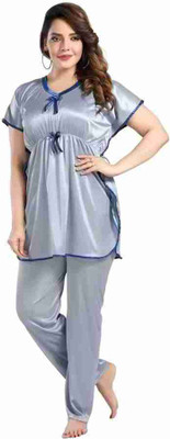 DIVYASTRI FASHION Solid Satin Blend Women Kaftan