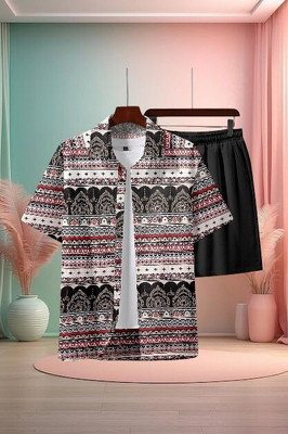 7starenterprise7 Men Printed Multicolor Night Suit Set
