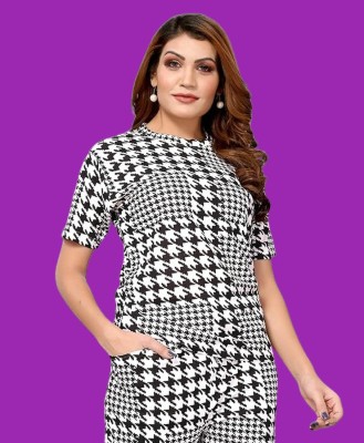 Kricha Women Self Design Grey Night Suit Set