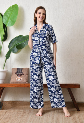 Neha Enterprises Women Floral Print, Printed, Graphic Print Red Night Suit Set