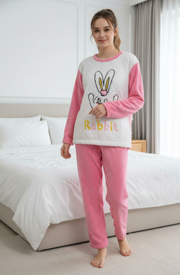 Visista Women Characters Pink Night Suit Set