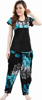 DIVYASTRI FASHION Women Self Design Multicolor Top & Pyjama Set
