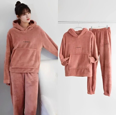 winkelstreet Women Solid Red Night Suit Set