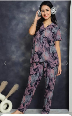 METRONAUT Women Printed Multicolor Night Suit Set
