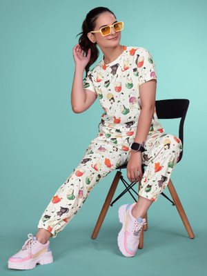 DADX Women Printed Multicolor Top & Pyjama Set