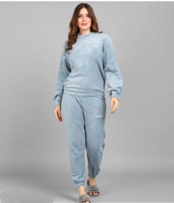 TRENDINGFSHION Women Self Design Blue Night Suit Set