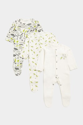 Mothercare Baby Boys & Baby Girls Printed White Night Suit Set