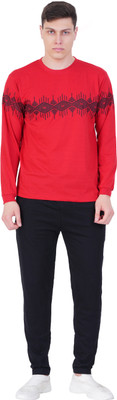 GOKUL FASHION Men Self Design Red Top & Pyjama Set