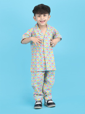 POLKA TOTS Baby Boys Printed Multicolor Night Suit Set