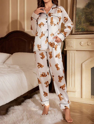 VC FASHION HUB Women Printed Multicolor Shirt & Pyjama set