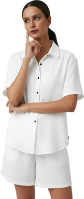 Jeny Trends Women Solid White Night Suit Set