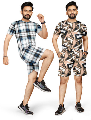 RIOCREATION Men Printed Multicolor Night Suit Set