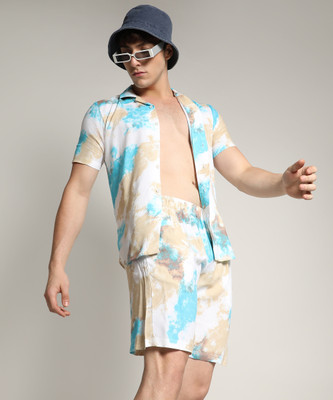 CAMPUS SUTRA Men Printed Multicolor Top & Shorts Set