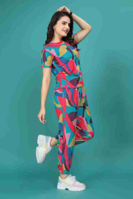 DIVYASTRI FASHION Women Printed Multicolor Top & Pyjama Set